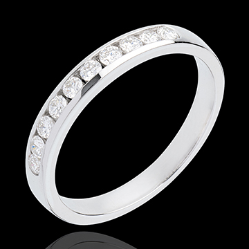 bijou or Alliance or blanc semi pav�e - serti rail - 0.3 carats - 10 diamants