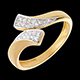 achat bague ruban or jaune pavee mm 24 diamants