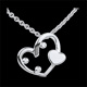 Collier Joli coeur argent et diamant