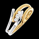 Triolog�a �rabe oro amarillo-oro blanco - 3 diamantes