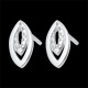 Boucles d'oreilles puces Plumettes - Argent Diamant