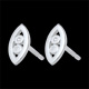 Boucles d'oreilles puces Ogiva - Argent Diamant