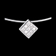 Collier W�rfel in Weissgold - 0.23 Karat - 9 Diamanten