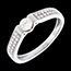 vente en ligne Solitaire arche or blanc pav� - 0.38 carats - 29 diamants