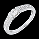   Solitario arco oro blanco empedrado  - 0.31 quilates - 29 diamantes
