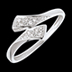 cadeau bague ruban or blanc pavee pm 10 diamants