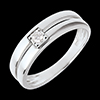 mariage Bague double rangs avec diamant de centre