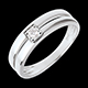 achat Bague double rangs avec diamant de centre - 0.05 carat