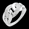 bijouterie Bague sautoir or blanc pav� - 24 diamants