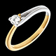 bijouteries solitaire broche or jaune or blanc mm