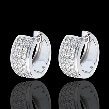 bijoux or boucles d'oreilles diorama or blanc pav�  - 0.43 carats - 54 diamants