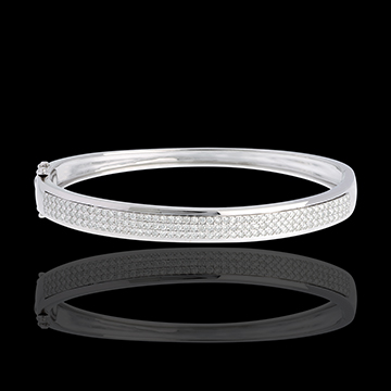 cadeaux Jonc pl�iade or blanc pav� - - 1.01 carats - 144 diamants