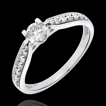 acheter en ligne Solitaire Duchesse or blanc  - 0.41 carats - 15 diamants