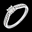 cadeau femme Solitaire Duchesse or blanc  - 0.41 carats - 15 diamants