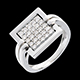 cadeau femmes bague empreinte or blanc pavee 45 carats 25 diaman