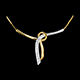 bijouterie collier liane or jaune pavee 3 diamant