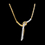cadeau femmes Collier Liane or jaune pav�e - 3 diamants