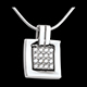 Colgante cuadrado oro blanco empedrado - 0.24 quilates - 16 diamantes