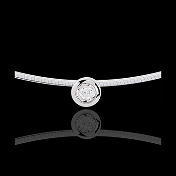 bijoux or Collier cable or blanc puce diamant (MM)