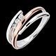 Anillo Triolog�a Delphea oro rosa- oro blanco - 3 diamantes