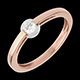 mariage solitaire jonc or rose serti clos