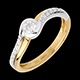 Solitario Pendenza oro giallo-oro bianco pav� - 0.25 carati