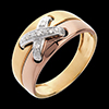 achat Bague Lacet or jaune et rose pav�e - 5 diamants