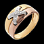 vente en ligne Bague Lacet or jaune et rose pav�e - 5 diamants