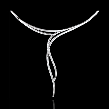 vente en ligne Collier Elfe or blanc - 18 diamants
