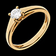 Bague solitaire Diad�me or jaune - diamant 0.34 carat