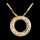 cadeau collier pendule or jaune pavee 22 diamants