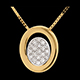 Diamant Collier Medaillon in Gelbgold - 19 Diamanten