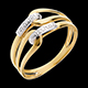 Anillo alfa oro amarillo empedrado