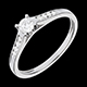 Solitario Duchessa oro bianco pav� - 0.31 carati - 9 diamanti