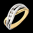 cadeau femmes Bague trilogie Nympheade or jaune or blanc - 3 diamants