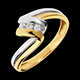 Anillo Triolog�a tiempo infinito oro amarillo- oro blanco - 3 diamantes