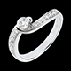 Solitario Solstizio d'estate oro bianco pav� - 0.49 carati - 17 diamanti