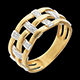 acheter en ligne bague couture or jaune pavee diamants 11 diamants