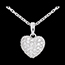 cadeaux femme Pendentif coeur pav� or blanc et beli�re  - 0.67 carat - 50 diamants