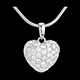 ventes on line Pendentif coeur pav� or blanc et beli�re (GM - 1.04 carat - 50 diamants