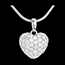 mariages Pendentif coeur pav� or blanc et beli�re (GM - 1.04 carats - 50 diamants