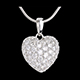 acheter en ligne Pendentif coeur pav� or blanc et beli�re  - 2.04 carat - 50 diamants