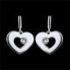 Boucles d'oreilles Coeur Passion argent et diamant