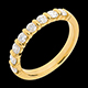 Trauring semi pav� in Gelbgold - Krappenfassung  - 0.65 Karat - 8 Diamanten