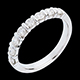 Alliance or blanc semi pav�e - serti barrettes - 0.65 carats - 8 diamants