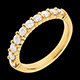 Alliance or jaune semi pav�e - serti griffes - 0.65 carats - 10 diamants