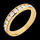 Alliance or jaune semi pav�e - serti rail  - 0.65 carats - 10 diamants