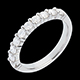 Trauring semi pav� in Weissgold - Krappenfassung  - 0.65 Karat - 10 Diamanten