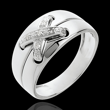 ventes on line Bague Lacet or blanc pav� - 5 diamants
