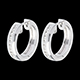 Orecchini a cerchio oro bianco diamanti - incastonati Binario  - 0.33 carati - 22 diamanti